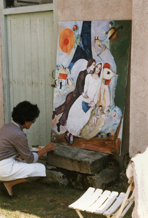 Marc Chagall - Narzeczeni z wieży Eiffla